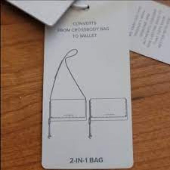 LUCKY BRAND 2-in-1 Convertible Leather Canvas Macademia NWT - Picture 7 of 8